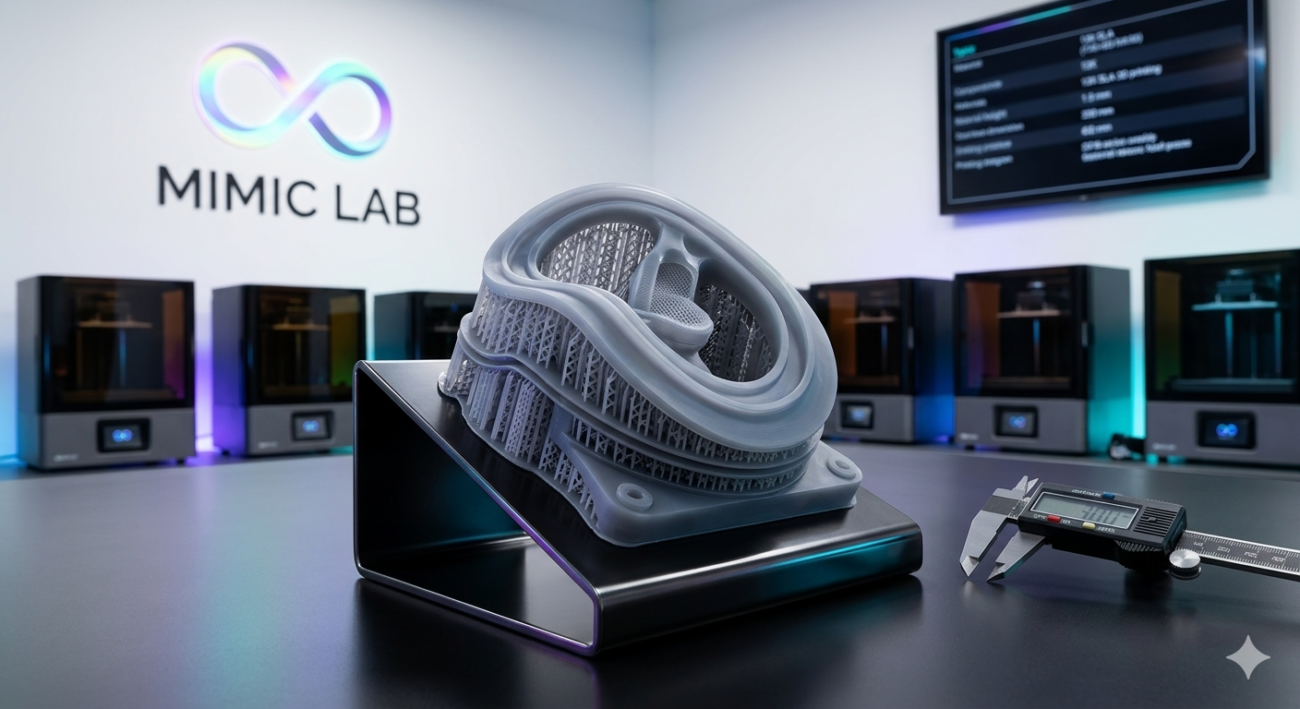 Mimic Lab 12K SLA 3D printing precision for industrial mechanical prototyping