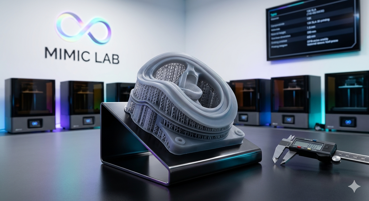 Mimic Lab 12K SLA 3D printing precision for industrial mechanical prototyping