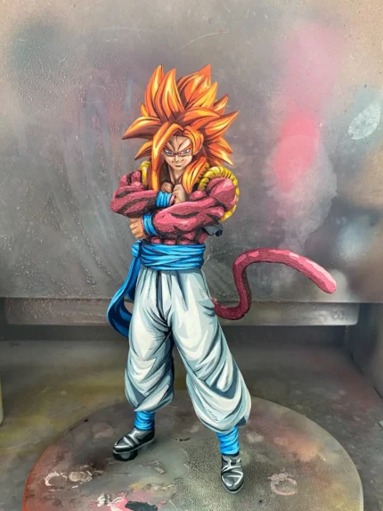 28CM  2d comic color Dragon Ball figure repaint-Gogeta-ssj4