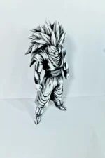28CM  Dragon Ball black and white color effect Figure Goku Super Saiyan 3 - Image 3